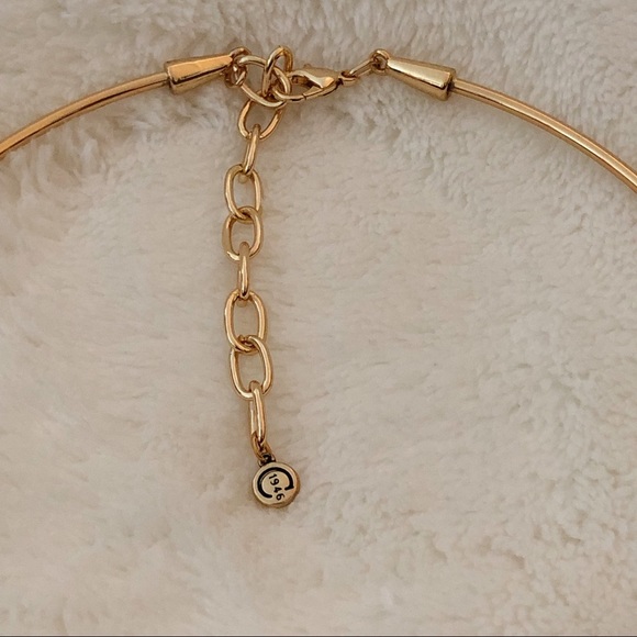 C 1946 Gold Tone Wire Collar Statement Necklace Wrapped in Tan Cord - Picture 7 of 11